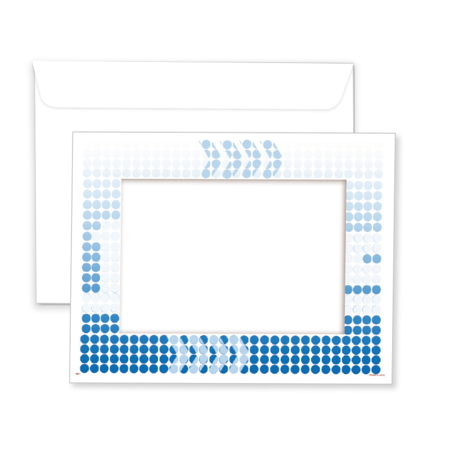 P985  Blue Multi Dot Window Envelope