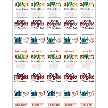 P878  30-up School Picture Day Stickers with Date Line